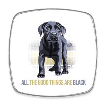 dog black labrador dog breeding black labrador - Square fridge magnet - white - Front