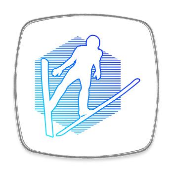 Skispringen Skispringer Skifliegen Herren Damen - Viereckiger Kühlschrankmagnet - Weiß - Vorne