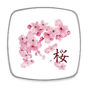 Japanese Cherry Blossoms - Sakura - Square fridge magnet - white - Front