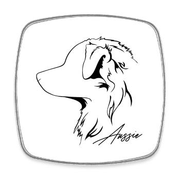 AUSSIE Australian Shepherd Hunde Hütehund Wilsigns - Viereckiger Kühlschrankmagnet - Weiß - Vorne