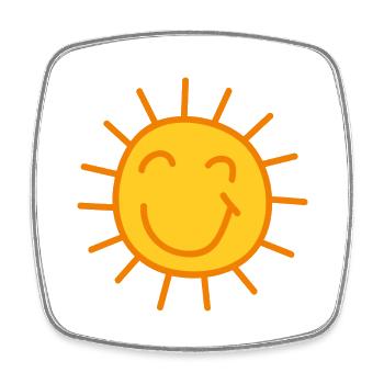 Sonnenschein Comic - Viereckiger Kühlschrankmagnet - Weiß - Vorne