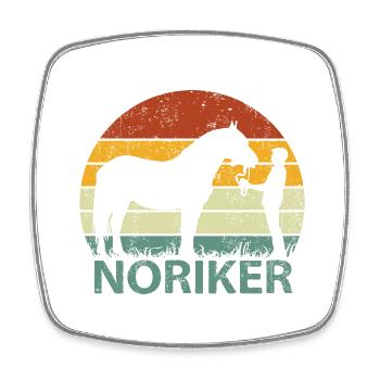 Noriker Horse Retro Vintage - Magnet carré - blanc - Devant