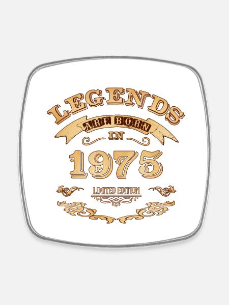 Legends are born in 1975 - Square fridge magnet - white