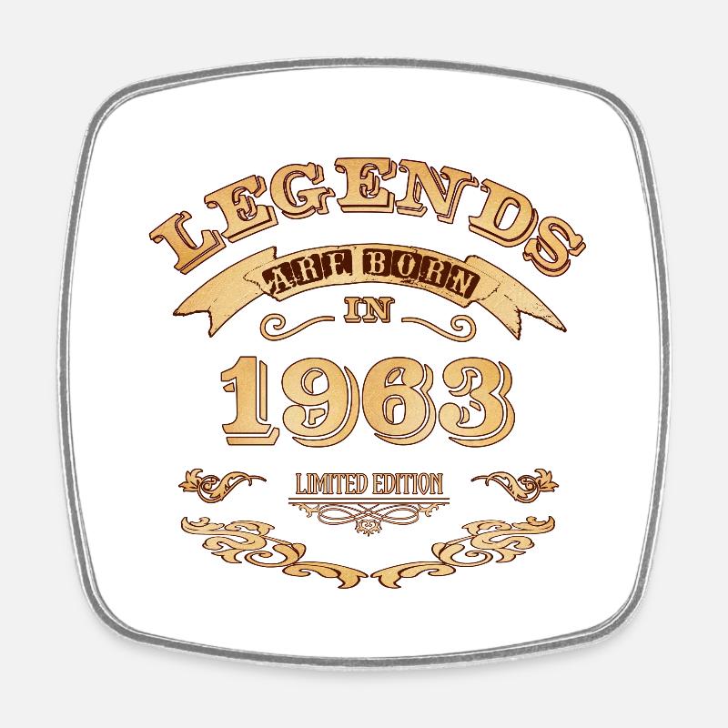 Legends are born in 1963 - Square fridge magnet - white