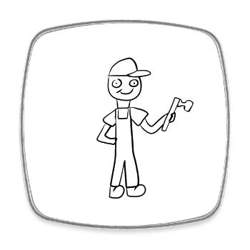 Craftsmen's Crafts - Square fridge magnet - white - Front
