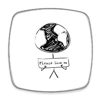 Climate Change Climate Protection - Square fridge magnet - white - Front