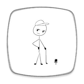 Sport Golf - Viereckiger Kühlschrankmagnet - Weiß - Vorne