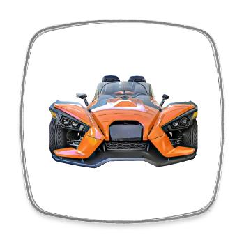 Funcar orange - Viereckiger Kühlschrankmagnet - Weiß - Vorne