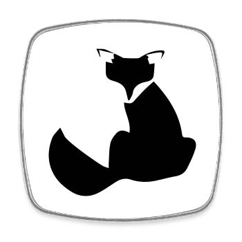 Renard - Magnet carré - blanc - Devant