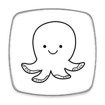 oktopus smile - Viereckiger Kühlschrankmagnet - Weiß - Vorne