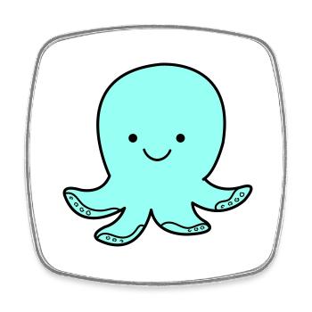 oktopus smile - Viereckiger Kühlschrankmagnet - Weiß - Vorne