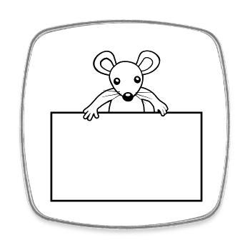 Shield with mouse - Square fridge magnet - white - Front