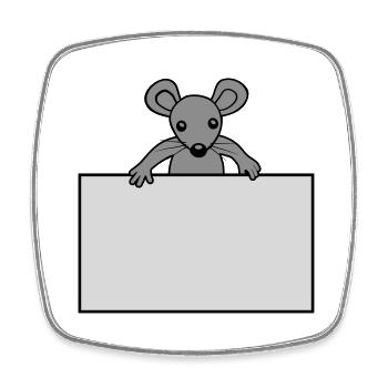 Mouse with shield - Square fridge magnet - white - Front