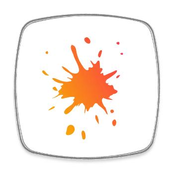 Splash! yellow & red - Square fridge magnet - white - Front
