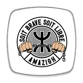 Soit brave, soit libre. Amazigh. - Magnet carré - blanc - Devant