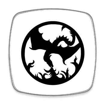 Dragon Fire - Viereckiger Kühlschrankmagnet - Weiß - Vorne