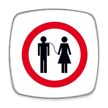 Obligation de laisse Polterabend Mariage Fun - Magnet carré - blanc - Devant