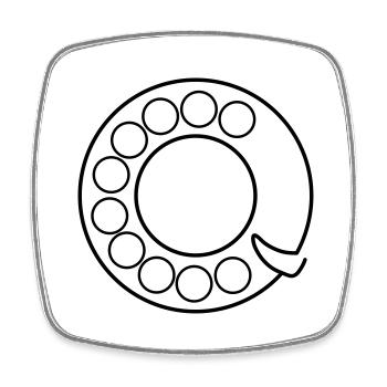 Retro Generation Wählscheibe Boomer Telefon - Viereckiger Kühlschrankmagnet - Weiß - Vorne