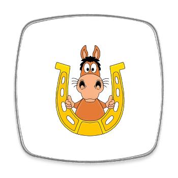 PFERD - HUFEISEN - LIKE - LIKEN - MÖGEN - TIERISCH - Viereckiger Kühlschrankmagnet - Weiß - Vorne