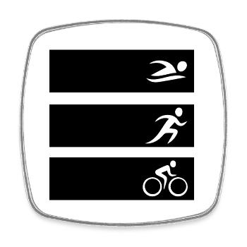 Triathlon Swim Bike Run - Square fridge magnet - white - Front