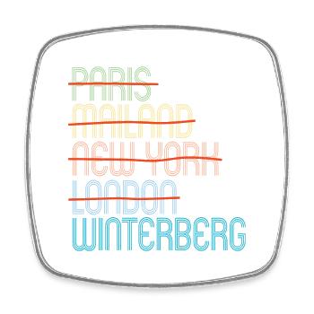 WINTERBERG - Viereckiger Kühlschrankmagnet - Weiß - Vorne