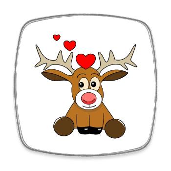Reindeer Valentine's Day 2 - Square fridge magnet - white - Front