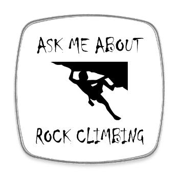 Bouldering Climbing Climbing - Square fridge magnet - white - Front
