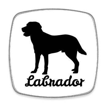 Labrador Retriever - Hund Geschenk Labbi - Viereckiger Kühlschrankmagnet - Weiß - Vorne