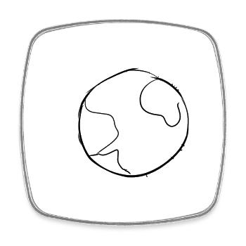 Planet Humanity - Square fridge magnet - white - Front