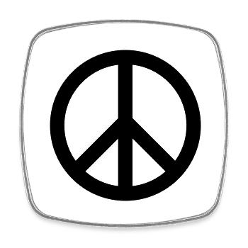 PEACE - Viereckiger Kühlschrankmagnet - Weiß - Vorne
