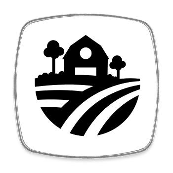 Icône Farm Harvest - Magnet carré - blanc - Devant