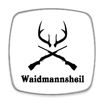 Waidmannsheil Jäger Jagd - Viereckiger Kühlschrankmagnet - Weiß - Vorne