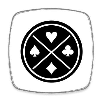 Card Symbols - Viereckiger Kühlschrankmagnet - Weiß - Vorne