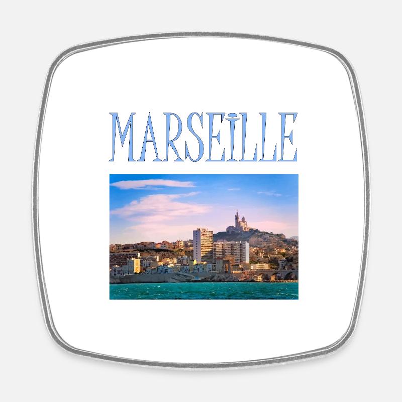 MARSEILLE KUNST - Viereckiger Kühlschrankmagnet - Weiß