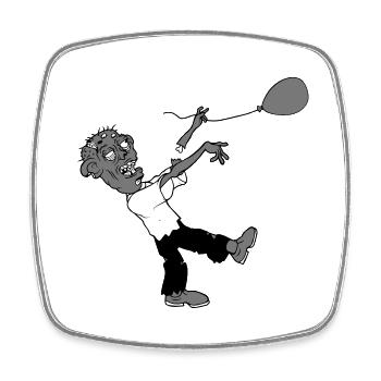 Zombie verliert Luftballon - Viereckiger Kühlschrankmagnet - Weiß - Vorne
