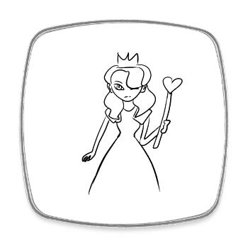 Princess Queen - Square fridge magnet - white - Front