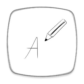 stylo à dessiner - Magnet carré - blanc - Devant