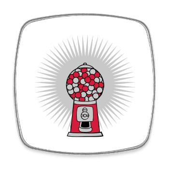 Strahlen Kaugummi Spender - Viereckiger Kühlschrankmagnet - Weiß - Vorne