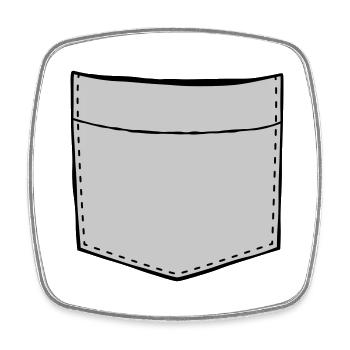 Brusttasche leer Design - Viereckiger Kühlschrankmagnet - Weiß - Vorne