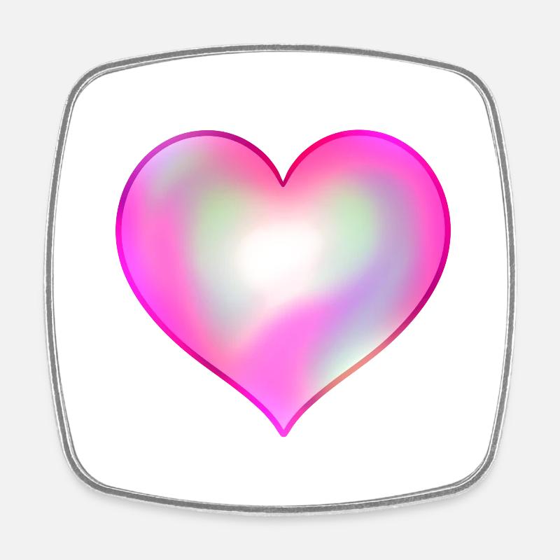 Pink heart - Square fridge magnet - white