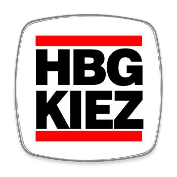 Hamburg Kiez (HBG Kiez) - Viereckiger Kühlschrankmagnet - Weiß - Vorne