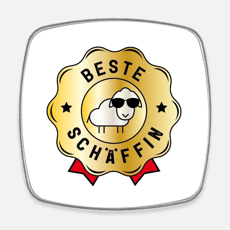 BESTE CHEFIN SCHÄFFIN BOSSIN - Viereckiger Kühlschrankmagnet - Weiß