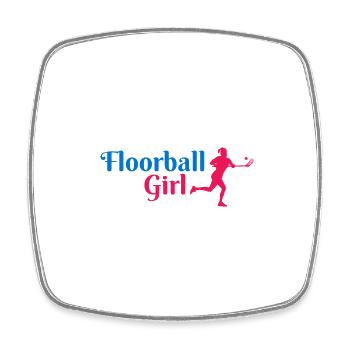 Floorball Mädchen Floorball Spieler Geschenkidee - Viereckiger Kühlschrankmagnet - Weiß - Vorne