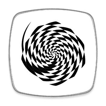 Heptagon spiral black - Square fridge magnet - white - Front