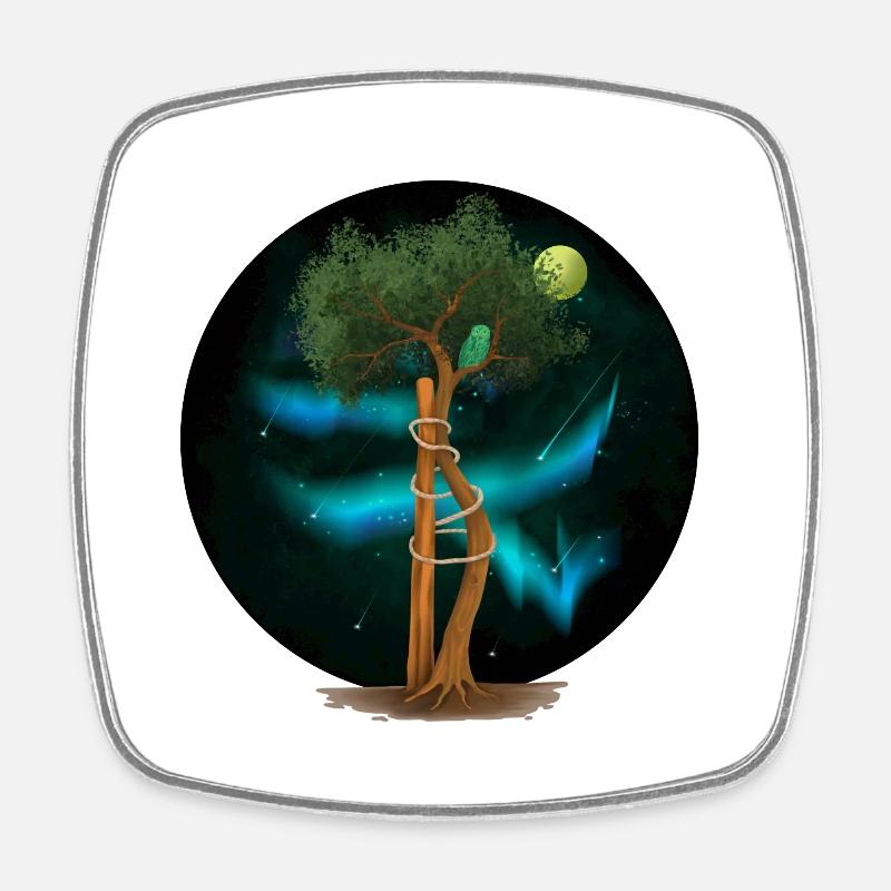 OT Tree in the Aurora Borealis (gOT it!) - Square fridge magnet - white