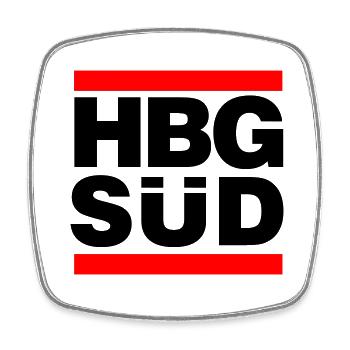Hamburg Süd (HBG Süd) - Viereckiger Kühlschrankmagnet - Weiß - Vorne
