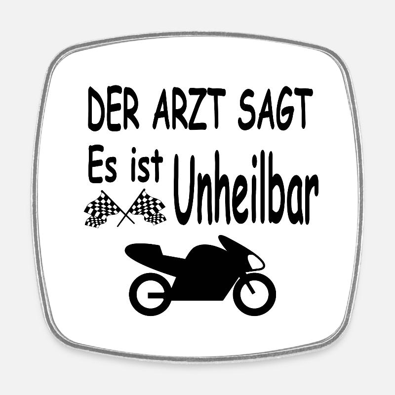 Motorrad - Viereckiger Kühlschrankmagnet - Weiß