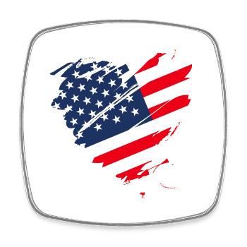 USA Amérique Flag Grunge Heart Stars and Stripes - Magnet carré - blanc - Devant