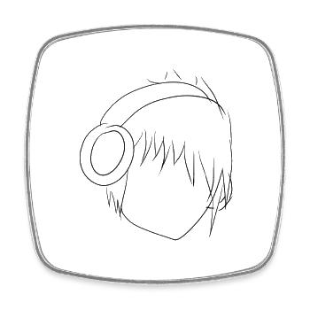manga anime - Magnet carré - blanc - Devant