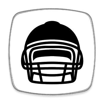 Football Helm - Viereckiger Kühlschrankmagnet - Weiß - Vorne